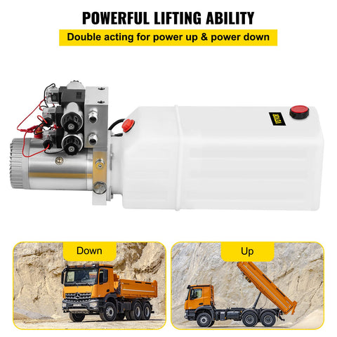 12V DC Hydraulic Power Unit Double Acting With Double Solenoid And 8 Liter Reservoir For Car Lifts Heavy Duty High Pressure Pump 3200 PSI 220 Bar Durable Hydraulic Pack