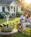 Solar Powered Ceramic Bird Bath Fountain With Large Capacity Bowl For Outdoors Easy Breezy Hummingbird Attracting Water Feature in garden