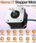 Nema 17 Stepper Motor 2 Phase 1.8 Degree Beefy Torque Bipolar 0.29Nm 30 Ohm 0.4A 4 Wire With 1m Cable for 3D Printers