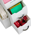 Cup and Condiment Station for Coffee Bar and Kitchen Go To Space Saving Countertop Organizer with drawers and packets