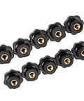 7 Star Soft Knob Holder With Brass Core For Machine Tools, Easy Grip Knob Holder For 6mm Thread, Pro Grade Workshop Gear Pack Of 10, Durable Smooth Surface, Ergonomic And Practical, 10 black knobs