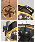 Outdoor Ceiling Fan 24.8 Inch 6 Speed Mounted Garage Fan With Remote And App 360 Degree Vertical Rotation 5 Blades Yellow Black