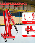 Heavy Duty 2 Ton 4400 Lbs Engine Hoist Folding Alloy Steel Cherry Picker features easy folding design for compact storage.