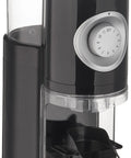 No Sweat Automatic 2 In 1 Coffee Grinder For Single Serve Pods And Fresh Beans Delivers Foolproof Precision Grinding With Low Speed Burr Setup and Reliable Auto Timer Shutdown In Matte Black Finish
