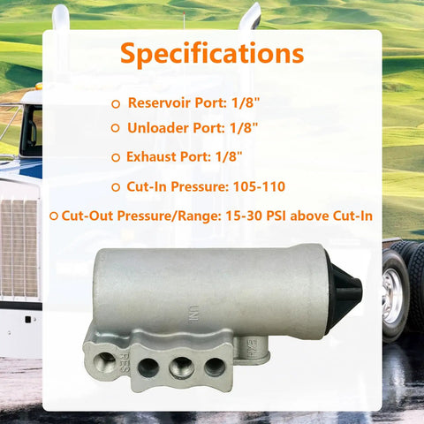 Air Compressor Governor Control Valve Pressure Regulator For Haldex Direct Fit Heavy Duty Replacement 275491