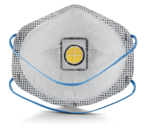 Front view of P95 NIOSH Approved Particulate Respirator with Nuisance Organic Vapor Relief Exhalation Valve Pack of 10