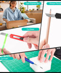 24 Pack 9mm Wide Box Cutters Retractable Utility Knife Set For Heavy Duty Office Home Use Arts Crafts And DIY Projects in action