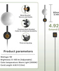 LED Night Lights Plug In 2 Pack With Dusk To Dawn Sensor, adjustable brightness, 4.92ft cord, product parameters shown