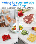 Visible Tank Handheld Food Vacuum Sealer With One Touch Strong Suction sealing food in reusable bags for freshness