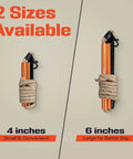 Two sizes of All In One Flint And Steel Fire Starter Kit With Ferro Rod Waterproof 36 Inch Wick Rope Steel Striker shown