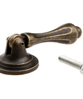 Antique Bronze Zinc Alloy Drawer Cabinet Pull Handle Knob Set of 4 2.36 Inch Length Durable Metal Hardware front view with screw