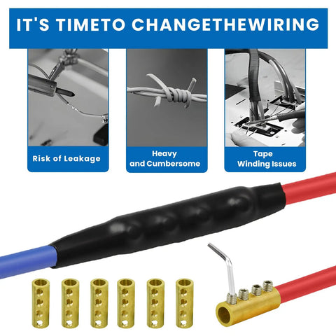 15 Piece Wire Connector Nut Kit For 10-6 AWG Cables, 80A Quick Wiring Terminal And Circuit Connector Set With Screws