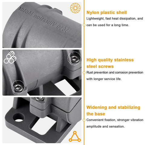 Close-up of DC 24V Beefy Vibration Motor 3800 RPM With Adjustable Speed For Massage Beds And Vibration Chairs features.
