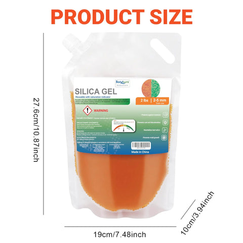 Two Pounds of Heavy Duty Silica Gel Desiccant Balls With Serious Moisture Soaking Capacity For Electronics And 3D Filament box dimensions and grain size