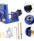 Pocket Hole Jig Kit For Precise Drilling And Easy Furniture Assembly Durable Aluminum Alloy Construction With Quick Clamp