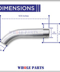 Curved Drain Off Pipe Valve Outlet Extension Tube For Fryers A2510101 with dimensions shown for Pitco Anets Southbend fryers.