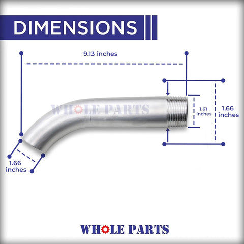 Curved Drain Off Pipe Valve Outlet Extension Tube For Fryers A2510101 with dimensions shown for Pitco Anets Southbend fryers.