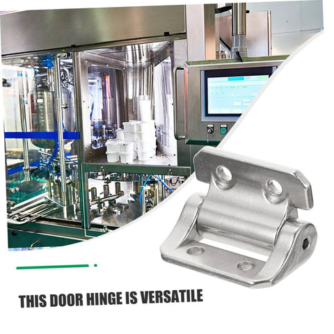 Close-up of silver cabinet door hinge replacement damping mechanism with mounting plate
