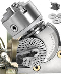 Zero Play 3 Jaw Chuck With Heavy Duty Tailstock And Precision Dividing Plates, Vertical Horizontal Rotary Indexing Head Kit for CNC milling setup.