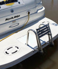 Stainless Steel Boat Ladder For Yacht Dock 4 Step Removable Folding Telescoping Rear Entry Inboard Dock Ladder With Mounting Screws