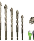 Rock Solid Four Flute Sawtooth Eccentric Drill Bit Kit With Titanium Coating For Stone, Glass, And Metal Super Durability And High Speed Drilling That Will Blow Your Mind, 4-16mm set