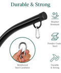 Close-up of Rugged Metal Hanging Hammock C Stand For Chair Stand Only With Weather Resistant Powder Coated Steel Wide 4 Leg Offset Base