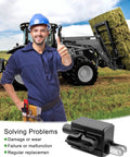 Farm worker near tractor with Two Pack Limit Safety Switch For Lawn Mowers Compatible With Snapper 1001575MA shown.
