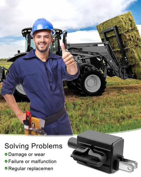 Farm worker near tractor with Two Pack Limit Safety Switch For Lawn Mowers Compatible With Snapper 1001575MA shown.