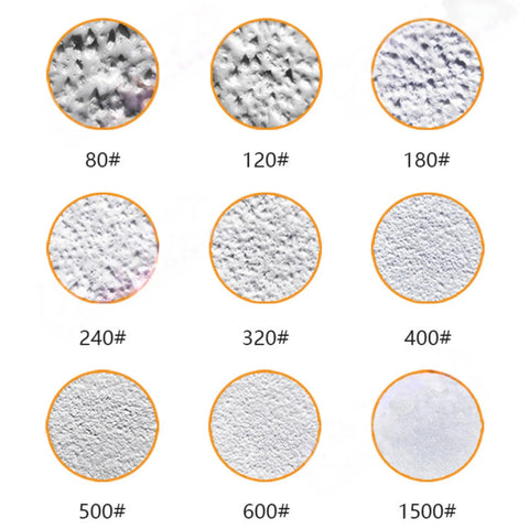 Rock Solid 5 Inch 8 Hole Zirconia Alumina Sanding Discs With Hook And Loop Adhesive for Random Orbital Sanders assorted grit samples 80 to 1500.