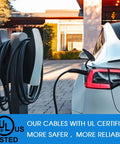 Heavy Duty 100 Ft 10/4 SJOOW Cord Cable Waterproof Oil Resistant Power Wire For Generators And Motors No Cap Just Dang Tough Wiring Built Different For Rough Outdoor Jobs Ahead connected to an electric vehicle charger.
