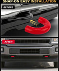 Red Tow Hook Cover Set For Ford F150 2004 To 2025 Ford Bronco 2021 To 2024 And Toyota Tundra 2017 To 2021 Snap On Anti Rust Protection