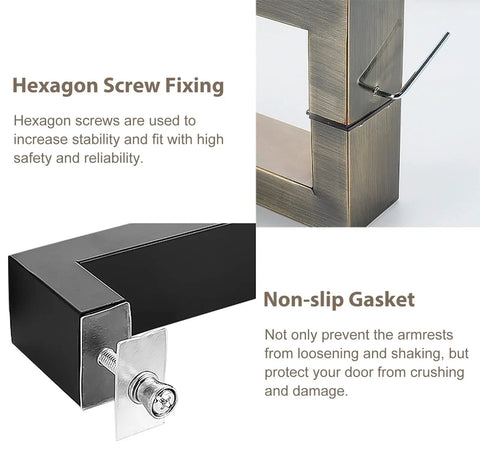 Heavy Duty Stainless Steel Door Pull Handles Set For Wood And Metal Doors With Double Sided Carved Pattern Anti Rust Finish Durable Entrance Handle For Indoor And Outdoor Use Commercial Grade Hardware hexagon screw fixing and gasket