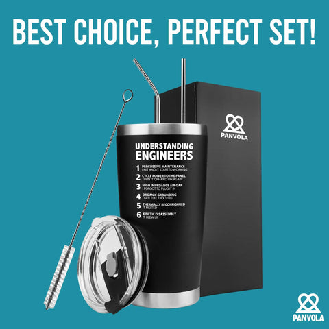Understanding Engineers Funny Engineer Gifts 20 Oz Vacuum Insulated Tumbler Black Ideal For Engineering Students Teachers Dads Boyfriends