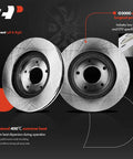 Front Vented Disc Brake Rotors Pair Compatible With Chrysler Dodge Jeep 2007 To 2017 Models showing dual rotors with G3000 coating.