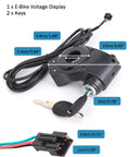 Plug And Play Throttle Control Switch With LCD Voltage Display And Key Lock For E-Scooters, Real Time Voltage Readout shown