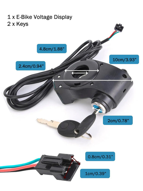 Plug And Play Throttle Control Switch With LCD Voltage Display And Key Lock For E-Scooters, Real Time Voltage Readout shown