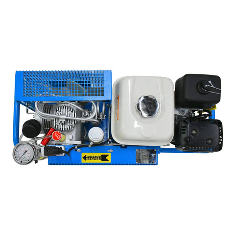 Tuxing 5.5HP High Pressure Scuba Diving Compressor Generating 4500PSi And 300Bar With 3.5CFM Airflow For Snorkeling Water Sports And Paintball Filling Featuring Automatic Safety Release Valve And Real Time Gauge Monitoring