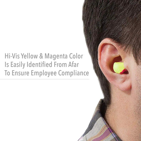 Laser Lite Hi Visibility Earplug Refill For HL400 Dispenser 800 Pairs Across Two 400 Pair Canisters NRR 32 Pink And Yellow