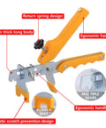 Pro Tile Leveling Kit With 1200 Clips 400 Reusable Wedges And Pliers For One Eighth Inch Gap featuring ergonomic plier design