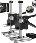 XClifes labor-saving arm jack handles, pair, front view; steel with black housing, lifts cabinet doors up to 450 lb.