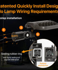 200W LED Parking Lot Light With 30000 Lumens, Slip Fit Mount, shows quick install design with sealing rubber ring and connector.