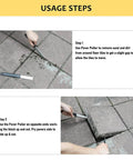 2 Pack Paver Puller Tool With Micro Teeth Joint Scraper And Gripper Slots for lifting pavers shown lifting block from patio