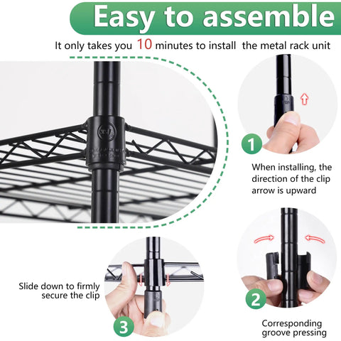 Killer Five Tier Wire Shelving Unit Beefed Up Metal Storage Rack With Adjustable Shelves For Garage And Closet Organization Supports One Hundred Fifty Pounds Per Shelf In Sleek Black