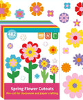 482 Piece DIY Flower Cutouts Set With Colorful 2 Sided Cardstock Flowers Die Cuts And Glue Points for Kids Spring Crafts display
