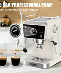 Smooth Semi Automatic Espresso Machine With 20 Bar Pressure And Built In Milk Steam Wand For Rich Crema Extraction Along With A 1.5L Removable Tank For Stress Free Daily Brewing Vibes on kitchen counter.