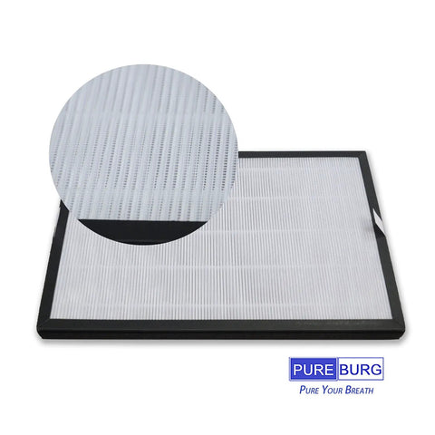 2-Pack Replacement Filter For Colzer EPI-186 Air Purifier, H13 True HEPA With Activated Carbon shown with textured close-up
