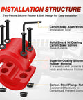 Winch Stopper For ATVs, UTVs, Trucks And SUVs - Rubber Rope Saver To Stop Cable Bounce, Prevent Loosening, And Protect Towing Hook - Includes Stainless Screws, Nuts, Allen Wrench - Red with installation details