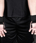 Non Slip Weight Lifting Hooks For Men And Women With Wrist Support shown on hands with cushioned comfort