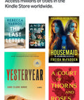Hustle Free Pocket E Reader With Edge To Edge Color Display And Next Level Six Week Battery Life Quick Load Times and Ultra Thin Design displaying e-book titles.