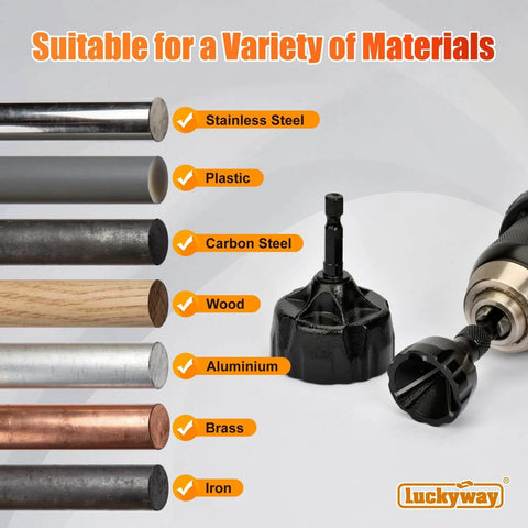 Deburring External Chamfer Tool Set One Eighth To One And Three Eighths Inch With Tungsten Carbide Blades suitable for multiple materials.